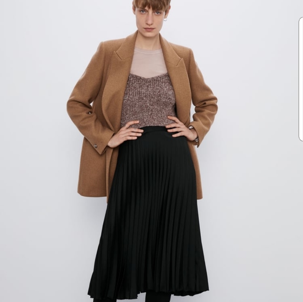 ZARA Wool Blend Double Breasted Blazer Sz S - Picture 1 of 8